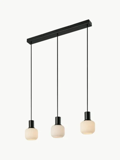 Cluster-Pendelleuchte Milford Mini aus mundgeblasenem Opalglas