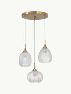 Cluster-Pendelleuchte Vario aus satiniertem Glas