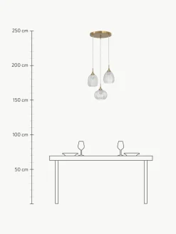 Cluster-Pendelleuchte Vario aus satiniertem Glas