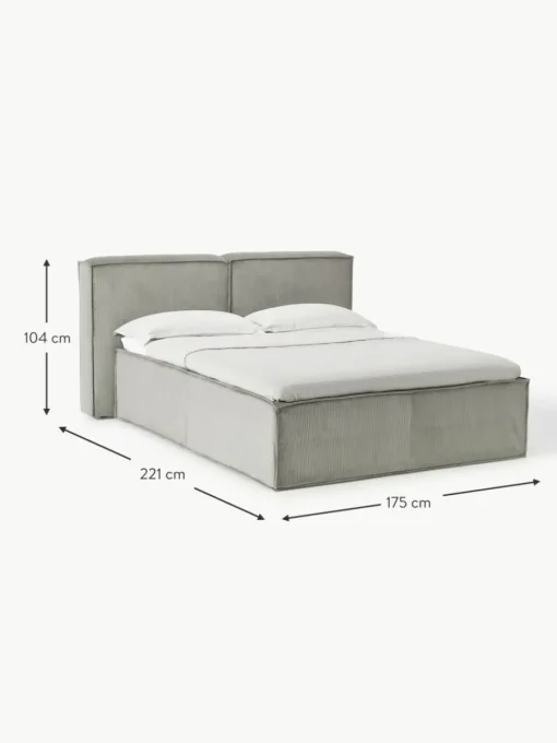 Cord-Boxspringbett Lennon