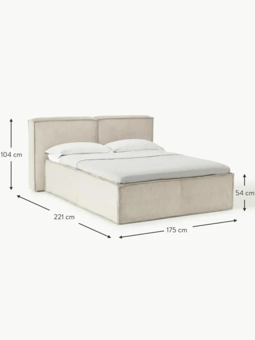 Cord-Boxspringbett Lennon
