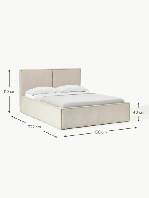 Cord-Polsterbett Dream mit Stauraum