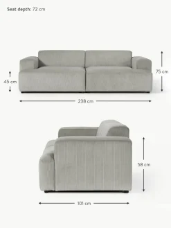 Cord-Sofa Melva (3-Sitzer)