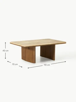 Couchtisch Chandler aus Eichenholz mit Travertinplatte