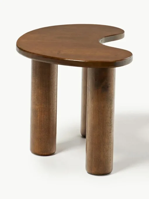 Couchtisch Luppa aus Gummibaumholz in organischer Form
