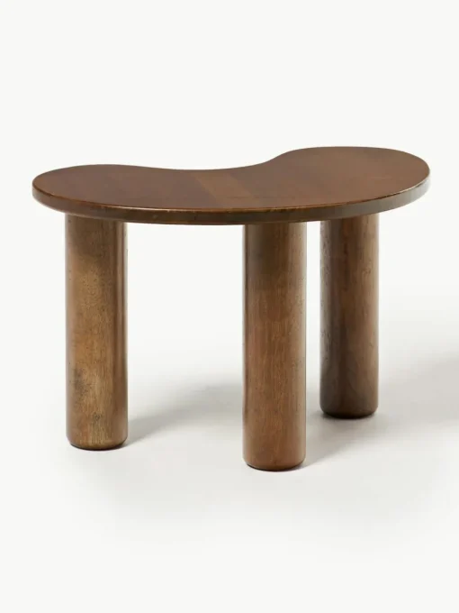 Couchtisch Luppa aus Gummibaumholz in organischer Form