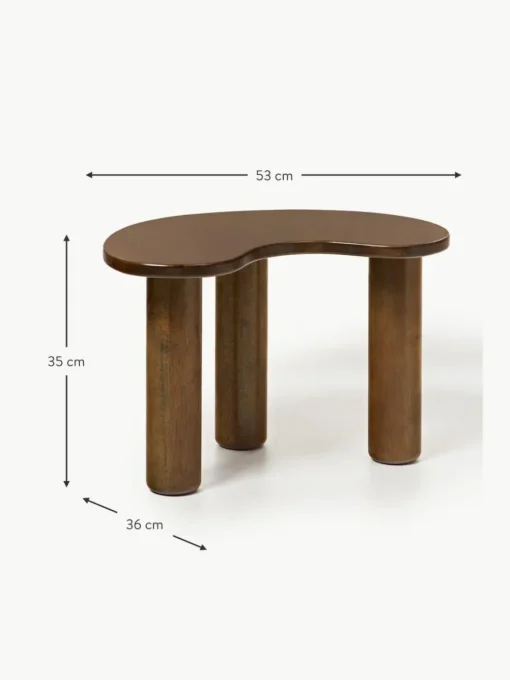 Couchtisch Luppa aus Gummibaumholz in organischer Form
