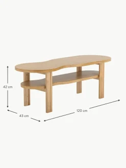 Couchtisch Valria aus Gummibaumholz in organischer Form