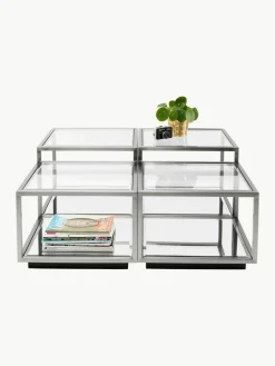 Couchtische Luigi mit Spiegel-Böden, 4er-Set