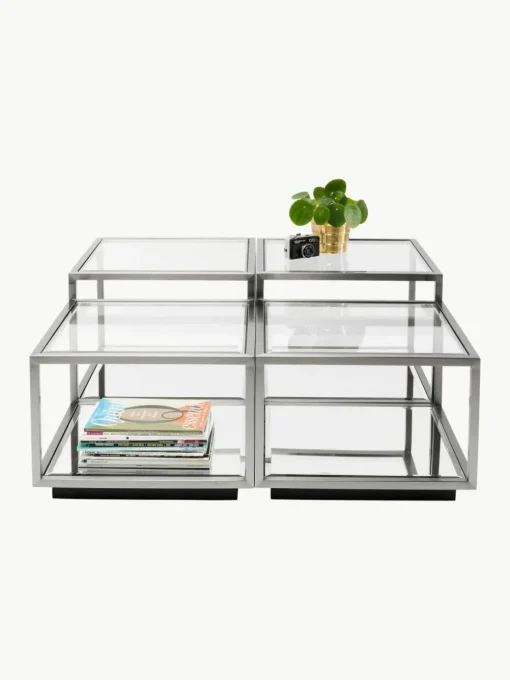 Couchtische Luigi mit Spiegel-Böden, 4er-Set