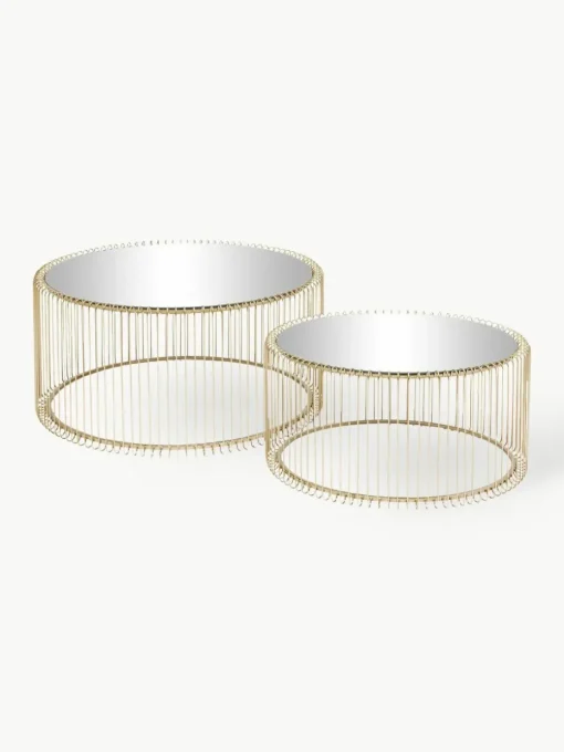 Couchtische Wire mit Glasplatte, 2er-Set