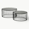 Couchtische Wire mit Glasplatte, 2er-Set