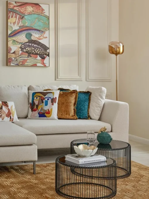 Couchtische Wire mit Glasplatte, 2er-Set