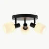 Deckenstrahler Milford Mini aus mundgeblasenem Opalglas