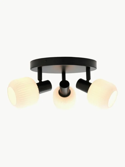 Deckenstrahler Milford Mini aus mundgeblasenem Opalglas