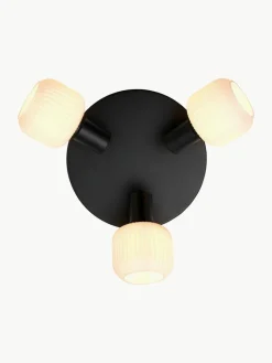 Deckenstrahler Milford Mini aus mundgeblasenem Opalglas