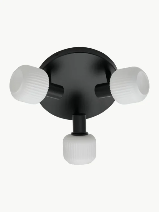Deckenstrahler Milford Mini aus mundgeblasenem Opalglas