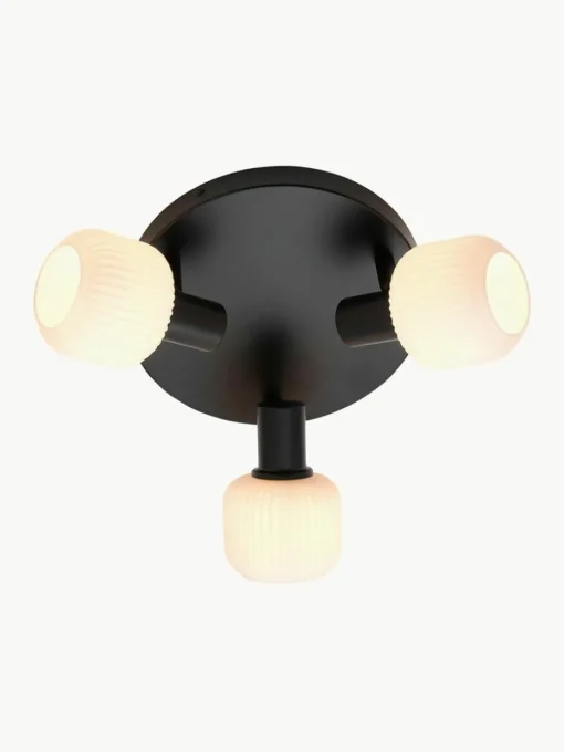 Deckenstrahler Milford Mini aus mundgeblasenem Opalglas