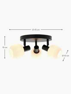 Deckenstrahler Milford Mini aus mundgeblasenem Opalglas