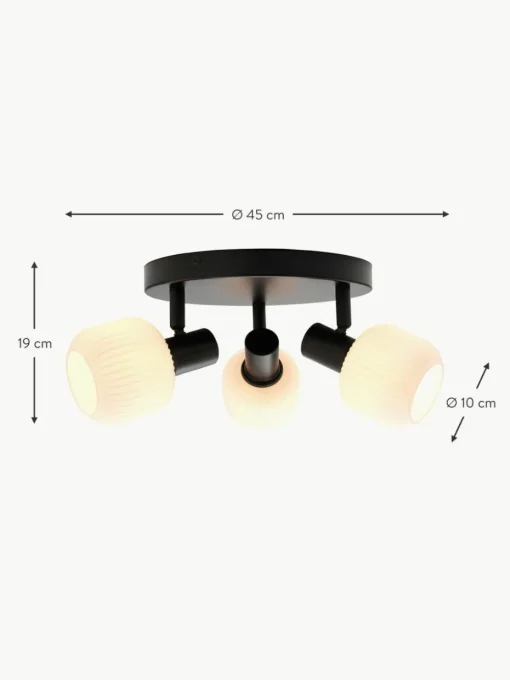 Deckenstrahler Milford Mini aus mundgeblasenem Opalglas