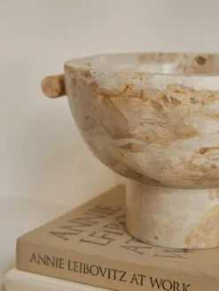 Deko-Schale Fossil aus Marmor, H 15 cm