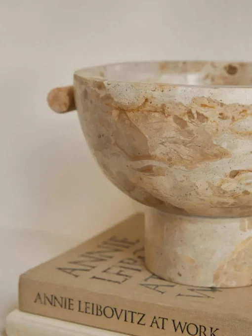 Deko-Schale Fossil aus Marmor, H 15 cm