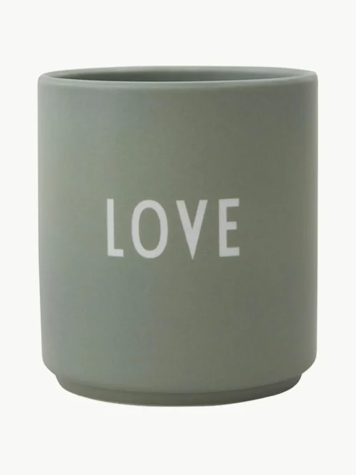 Design Becher Favourite DAD/LOVE mit Schriftzug auf Vorder- & Rückseite