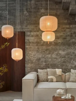 Design Pendelleuchte Misaki aus Reispapier