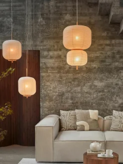 Design Pendelleuchte Misaki aus Reispapier