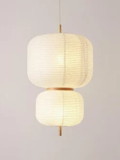 Design Pendelleuchte Misaki aus Reispapier