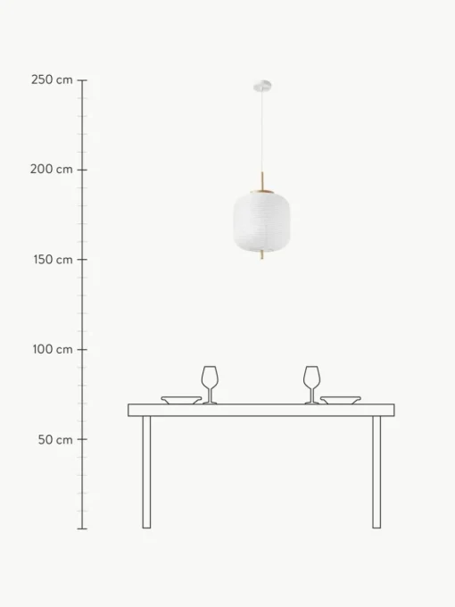 Design Pendelleuchte Misaki aus Reispapier