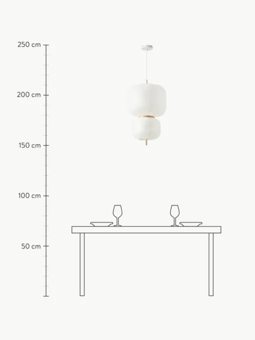 Design Pendelleuchte Misaki aus Reispapier