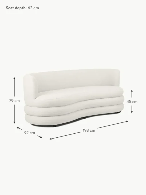 Designer Bouclé-Sofa Solomon (3-Sitzer)