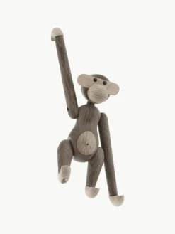 Designer Deko-Objekt Monkey aus Eichenholz, H 19 cm