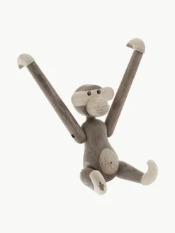 Designer Deko-Objekt Monkey aus Eichenholz, H 19 cm