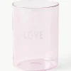 Designer Wasserglas Favourite LOVE mit Schriftzug