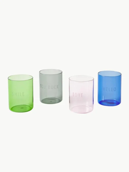 Designer Wasserglas Favourite LOVE mit Schriftzug