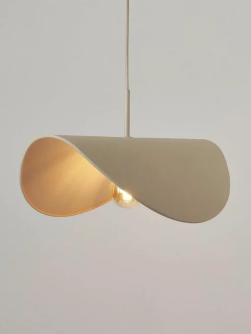 Design-Pendelleuchte Kenzie aus Leinen