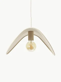 Design-Pendelleuchte Kenzie aus Leinen