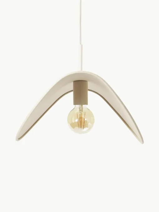 Design-Pendelleuchte Kenzie aus Leinen
