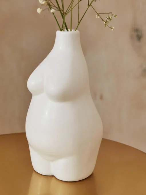Design-Vase Elora aus Steingut, H 18 cm