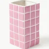 Design-Vase Tile mit Fliesenoptik, H 21 cm
