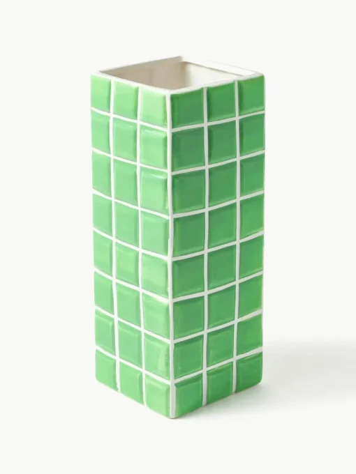 Design-Vase Tile mit Fliesenoptik, H 28 cm