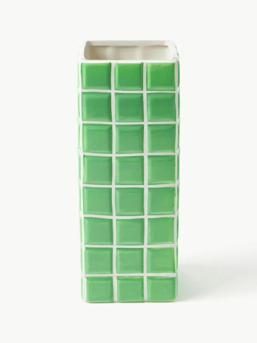 Design-Vase Tile mit Fliesenoptik, H 28 cm