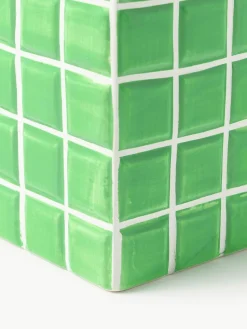 Design-Vase Tile mit Fliesenoptik, H 28 cm