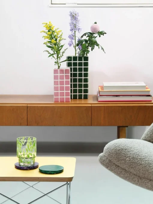 Design-Vase Tile mit Fliesenoptik, H 21 cm