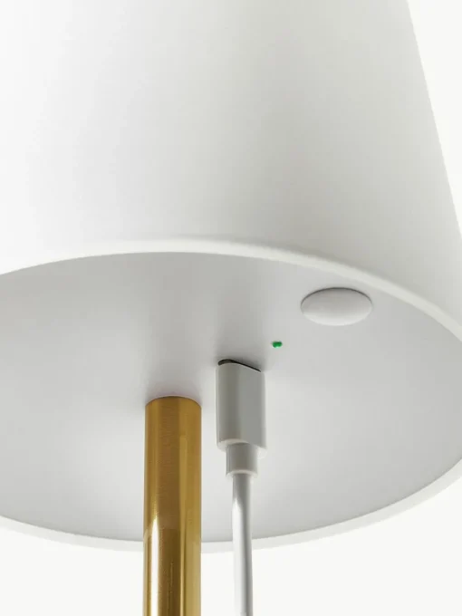 Dimmbare Tischlampe Fausta mit USB-Anschluss