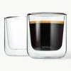 Doppelwandige Glas-Becher Nero, 2 Stück