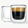 Doppelwandige Glas-Espressobecher Nero, 2 Stück