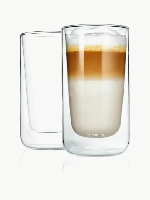Doppelwandige Glas-Kaffeebecher Nero, 2 Stück